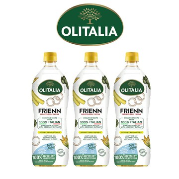 Olitalia奧利塔高溫專用葵花油(1000mlX3瓶)-PET包裝
