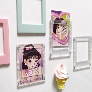 台灣現賣免運🌺拍立得磁吸相框 3吋相框 拍立得 展示框 小卡 磁吸冰箱貼 壓克力相框 磁鐵相框 透明相框 磁吸相框
