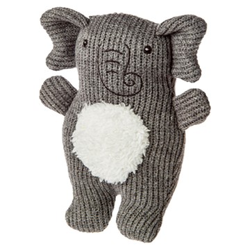 Mary Meyer 蜜兒 柔軟手搖鈴 適合0歲以上寶寶  針織象 灰色  1個