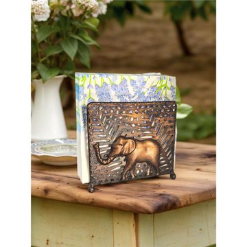 美式鐵藝卡通大象紙巾架托立式餐巾紙夾紙座廚房桌面置物架餐廳