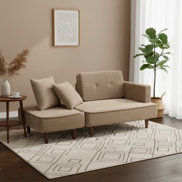 【CELLUTANE】 A969 日式復古轉角沙發+腳凳+抱枕 皮革/燈芯絨