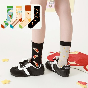 W0060 原創個性蘋果兔兔中筒襪.棉襪.襪子