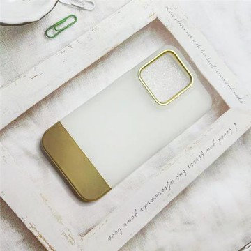 適用于蘋果iphone15莫迪蘭燙金拼色11簡約高級15pro保護套iphone12/13/14 promax親膚硅膠PC手機殼防摔防撞套