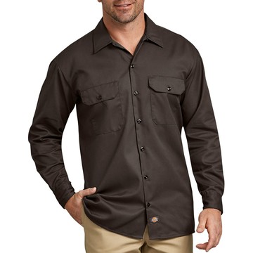 【DICKIES】美線 574 DB Long Work Shirt 長袖 工作襯衫 (咖啡 DB)
