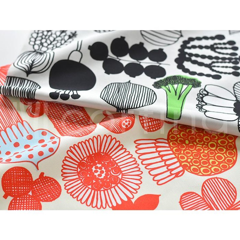 マリメッコ 生地 北欧 marimekko 花柄 オックス プータルフリンパルハート PUUTARHURIN PARHAAT 10cm単位 切り売り  綿（プリント） ファブリック 布 | LINEブランドカタログ