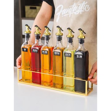 輕奢油壺玻璃家用防漏大號廚房醋壺裝油罐醬油瓶醋瓶調料瓶套裝