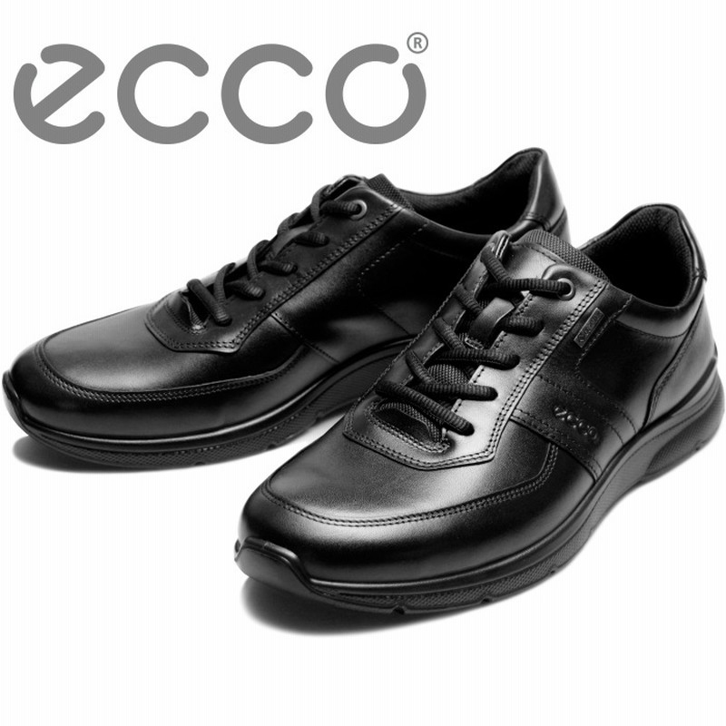 ecco☆黒のレザースニーカー - スニーカー