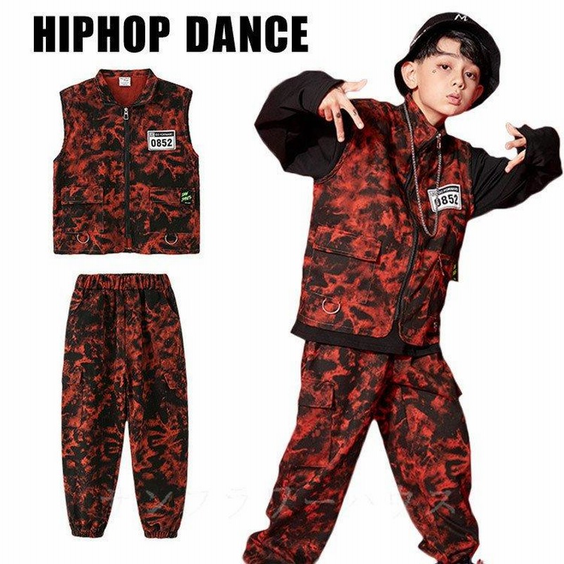 キッズ ダンス衣装 トップス ベスト パンツ 袖なし ヒップホップ 迷彩 赤 黒 Hiphop 男の子 子供 団体服 ジュニア 大きい イベント 通販 Lineポイント最大0 5 Get Lineショッピング