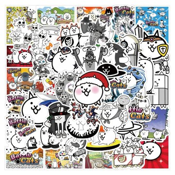 熱門新品✨貓咪大戰爭周邊 喵星人 坦克貓 戰爭貓 にゃんこ大戦争 日本限定 貓咪大戰爭卡通貼紙簡筆畫裝飾手機水杯防水手賬