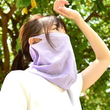 Life+ MIT雙倍防曬抗UV涼感掛耳式加長護頸口面罩 涼感圍脖巾 - 海沫藍