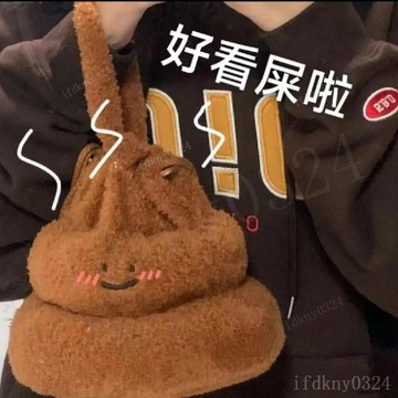 台灣出貨 粑粑包 抽繩大便包包 粑粑包 搞怪收納包 手提大便便毛絨包包 抽繩包 可愛搞怪禮物閨蜜個性手拎包 情人節禮物