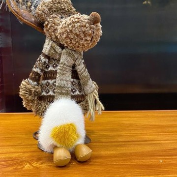 穿皮鞋水貂毛軟萌鑰匙扣包掛件