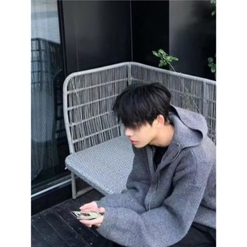 慵懶韓國連帽拉鏈春秋季復古開衫