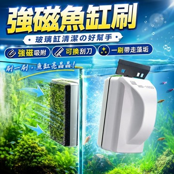 ⭐️現貨⭐️強磁魚缸清潔刷 磁吸式雙面刷缸器 玻璃魚缸除藻刮刀 可換刀片 水族箱青苔水垢清潔工具 魚缸刷 不留死角