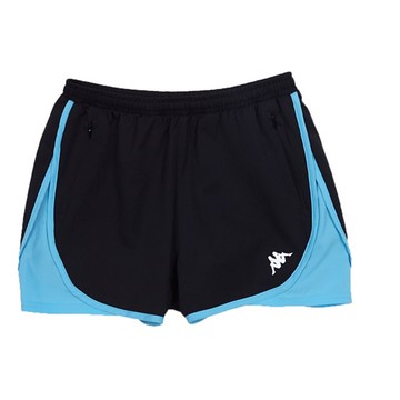 KAPPA義大利 舒適時尚女單層慢跑短褲-黑 湖水藍304TYR0924