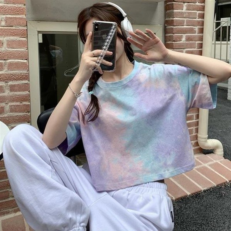 半袖 レディース Tシャツ ショート丈 ゆったり サマーtシャツ カットソー 夏 女性 クルーネック 夏tシャツ 半袖tシャツ へそ出し 肌見せ 通販 Lineポイント最大0 5 Get Lineショッピング