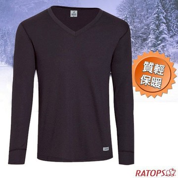 【瑞多仕-RATOPS】男款 Thermolite V領長袖刷毛保暖內衣.衛生衣/ DB4509 霧霾灰