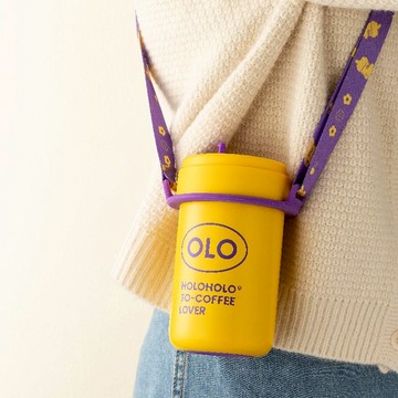 Holoholo｜Tonton Pro 吸管兩用不鏽鋼保溫杯 背帶組合（380ml／4色） 極簡白x白色背帶