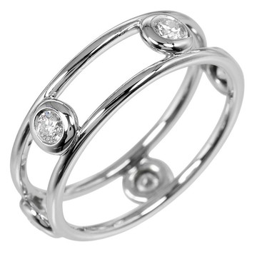 【日本直送】蒂芙尼 TIFFANY&Co. 雙線 Double Wire 戒指 10.5號 鉑金 Pt950 鑽石 約3.6g 【二手】A級