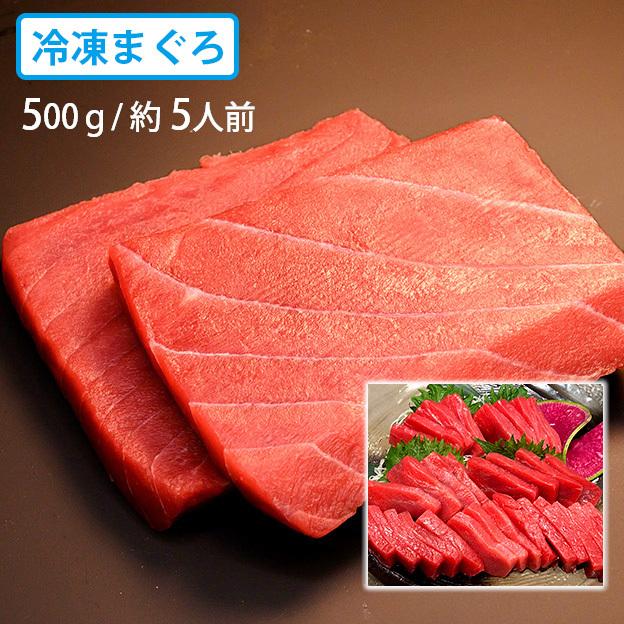 送料無料　約500g(5人前) [短冊・約250gx2]　冷凍・本まぐろ（赤身）マグロ専門卸会社直送