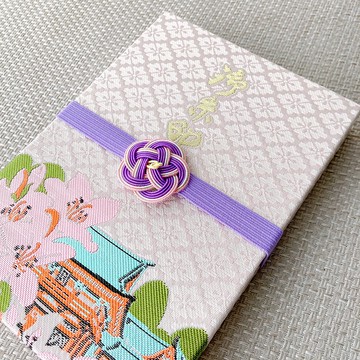 梅結紅色印章書帶・日本傳統水引材料・花紫_紫色