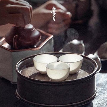 東門茶事【學古】青藤杯 手拉胚薄胎品茗茶杯景德鎮陶瓷茶杯40ml