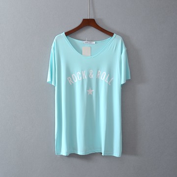 女裝短袖寬松圓領字母印花創意T恤衫上衣服潮