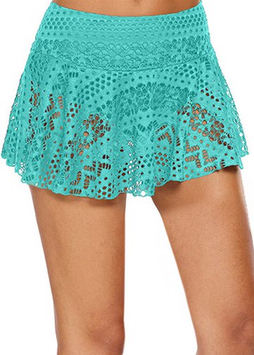 Mid Waist Laser Cut Swimwear Pantskirt