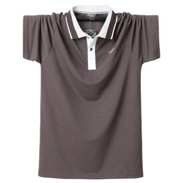 新款男士加肥加大碼polo衫純棉上衣寬松翻領短袖T恤肥佬體恤半袖