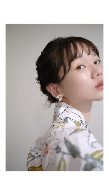 昭和浪漫 —日式 手繪白鶴手工耳環  醫療級鋼針 耳夾