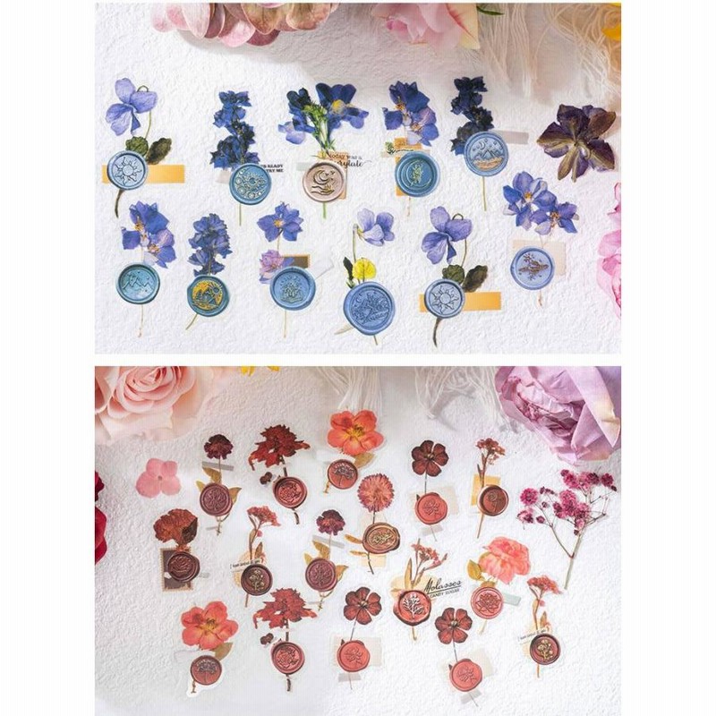 シーリングワックスシール ✩.*˚ 封蝋ステッカー 花 10枚 280