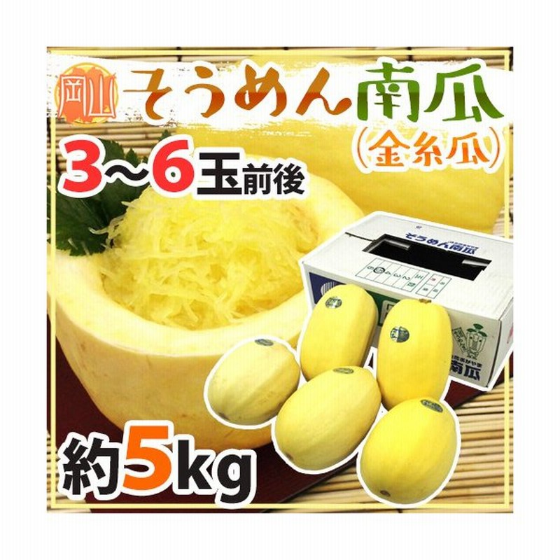 岡山産 そうめんかぼちゃ 3 6玉前後 約5kg そうめん南瓜 金糸瓜 予約 入荷次第発送 通販 Lineポイント最大0 5 Get Lineショッピング