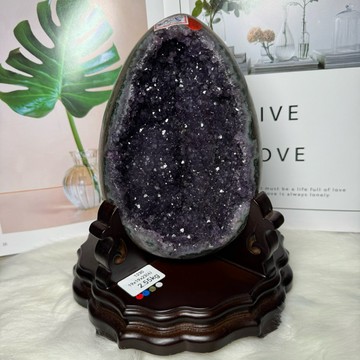 美！1230號2.55kg頂級烏拉圭恐龍蛋 紫水晶洞ESPa++❤️拋光皮 正財綠瑪瑙 紫水晶 紫晶洞 晶 A2611