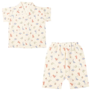 akachan honpo - 短袖家居服+5分褲-恐龍-象牙白色