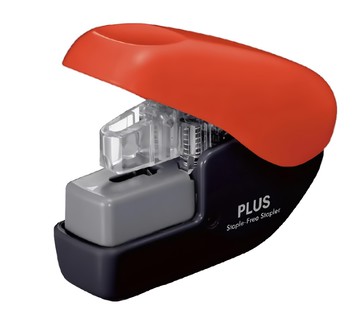 PLUS 普樂士 4枚無針訂書機 作業必備 經濟實惠  紅色 + 黑色  1個