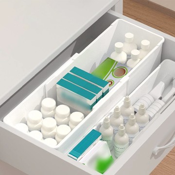 多用途抽屜用可伸縮餐具收納盒/置物盒-3入 單一規格