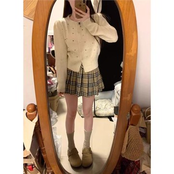 學院風彩色鉆設計感毛衣針織開衫女2025春新款高級感百搭短款外套