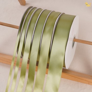 豆綠色滌綸帶牛油果綠絲帶高端婚慶鮮花店蛋糕店禮品烘焙包裝彩帶