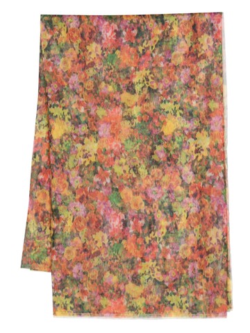 Philosophy Di Lorenzo Serafini - graphic-print frayed scarf - women - Polyester - One Size - Green