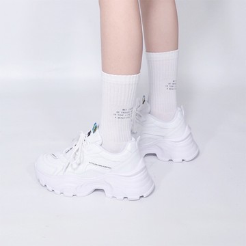 moz瑞典駝鹿 Halla長腿密技 防潑水全皮革老爹鞋 (白)