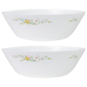 Bacile 野花圖案冷麵碗 白色 2入組  1個