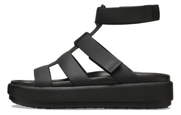WMNS CROCS BROOKLYN LUXE GLADIATOR SANDALS BLACK