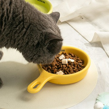 韓國BD平底鍋貓碗寵物陶瓷狗碗吃糧吃罐頭小貓咪狗狗食盆高顏值