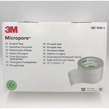 3M透氣膠帶 1吋一盒12入通氣紙膠 透氣紙膠 白色固定膠帶 紙膠醫用膠帶1530-1