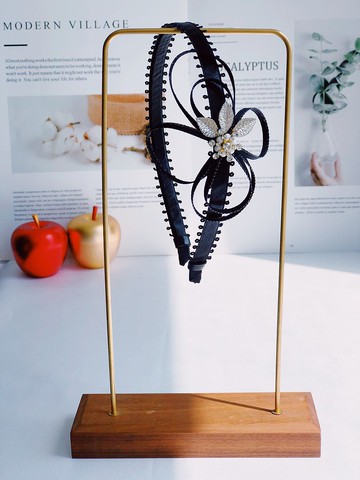 原創黑色典雅大花朵髮箍