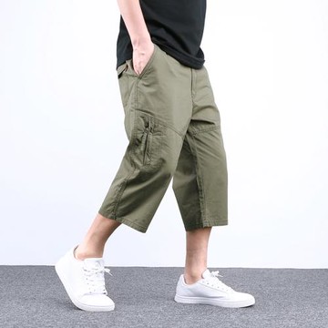 七分褲男夏季直筒寬松男士7分褲短褲百搭潮流薄款休閑褲子工裝褲