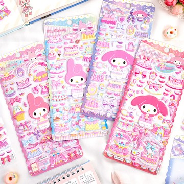 Sanrio 三麗鷗美樂蒂立體泡泡貼紙換裝泡棉貼紙玩具組4張組 498553(生日禮物 聖誕節 平輸品)【小品館】