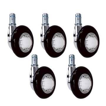 LOGIS~5顆輪子 髮廊電腦椅輪 星球滑輪 不卡髮靜音滑順萬向輪 辦公椅輪 木地板專用椅輪【O1PVC】