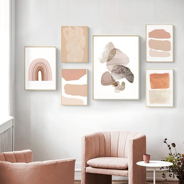 PinkStyle　色彩系列　裝飾掛畫　台灣製造 - F款－白框-40*60cm