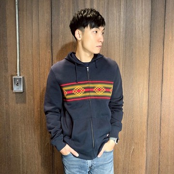 美國百分百【全新真品】Levis 棉質 連帽外套 夾克 雙頭馬車 民俗風 民族風 男款 男裝 深藍 M號 AV53